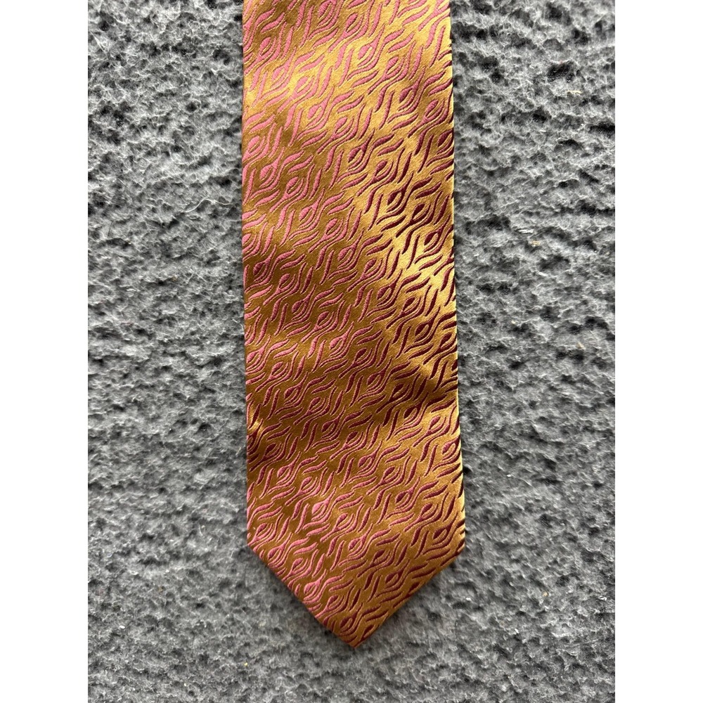 Charvet Place Vendome Jacquard Woven Pattern 100% Silk Necktie Rust 57"